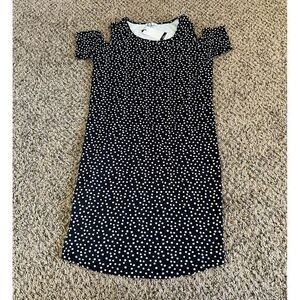 NWT Abie Women's Dress Black with white polka dots‎ size medium